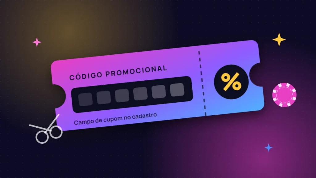 Cupom ilustrado com campo de código promocional