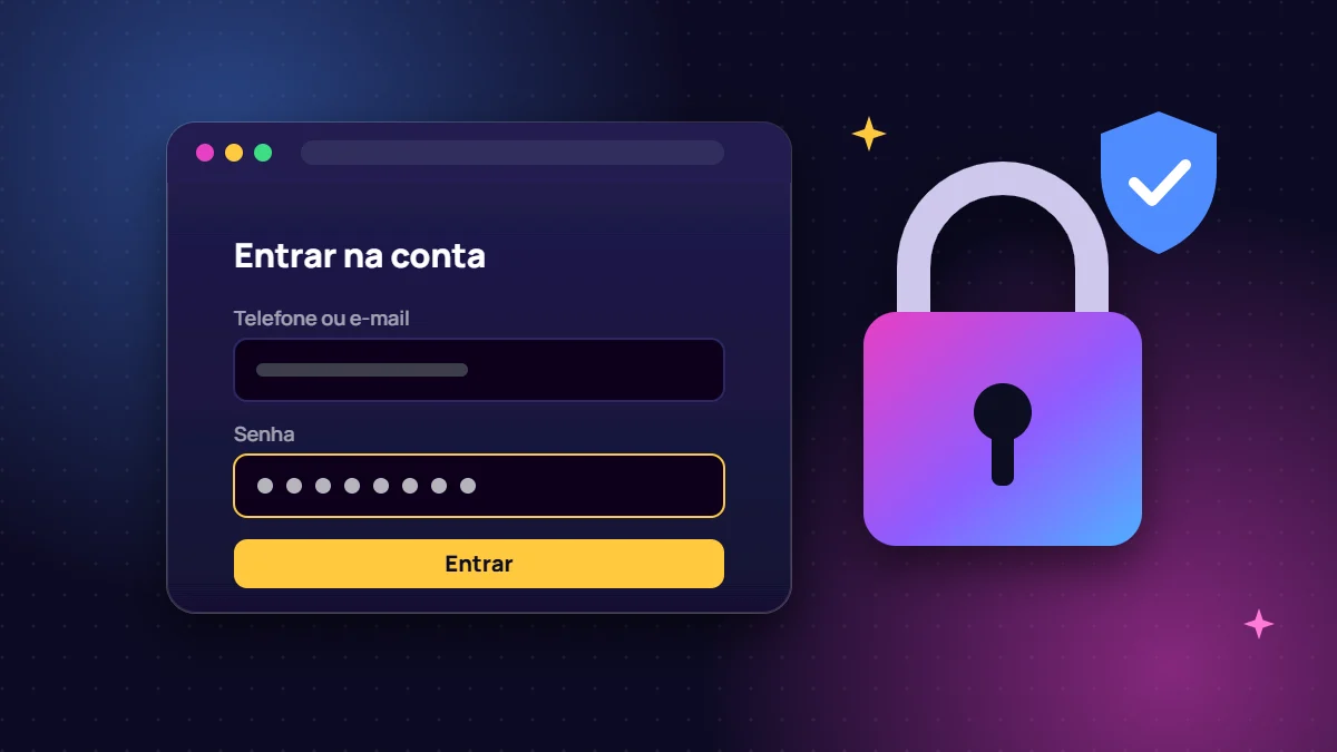 Tela de login com campos de identificação e senha