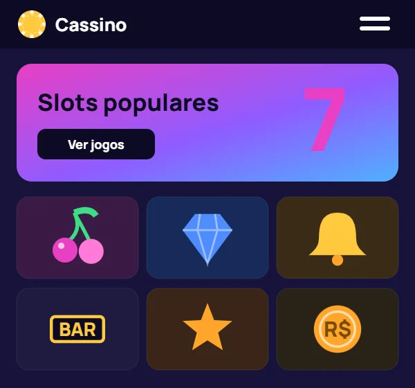 Tela inicial do aplicativo com jogos populares